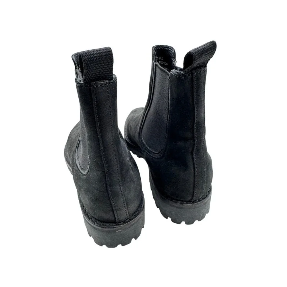 Thursday Boot Co Black Suede Lug‎ Sole Chelsea Ankle Boots 7.5